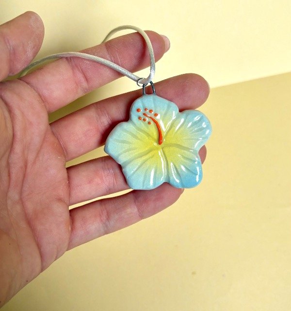 Producto - Hibiscus BIFAS Celeste con Amarillo + Mango con Rojo