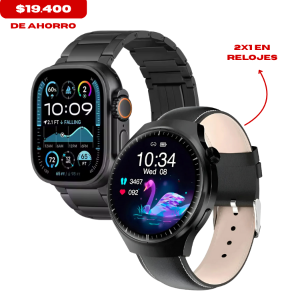 Producto - Duo Watch Ultra 3 mas Watch 4 Pro Negro de Regalo mas 7 Correas Intercambiables
