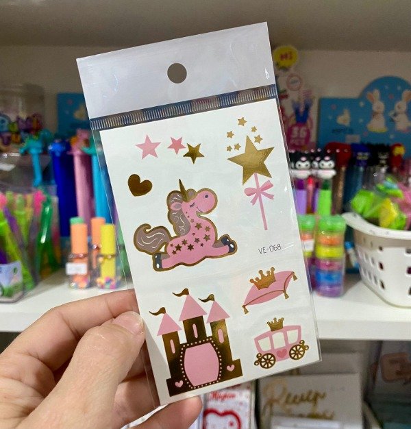 Producto - Tatuajes temporales x plancha Unicornio Stars