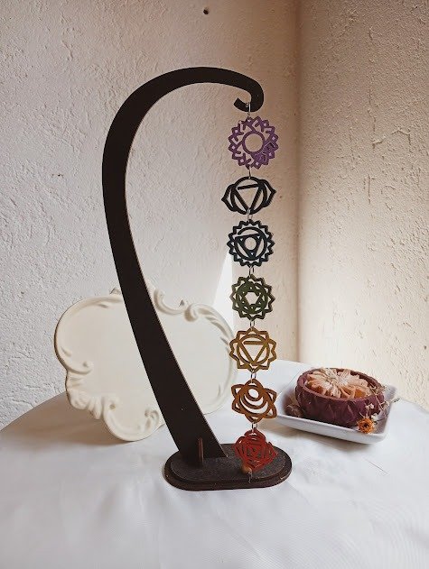 Producto - Porta sahumerios grande 7 chakras colgante