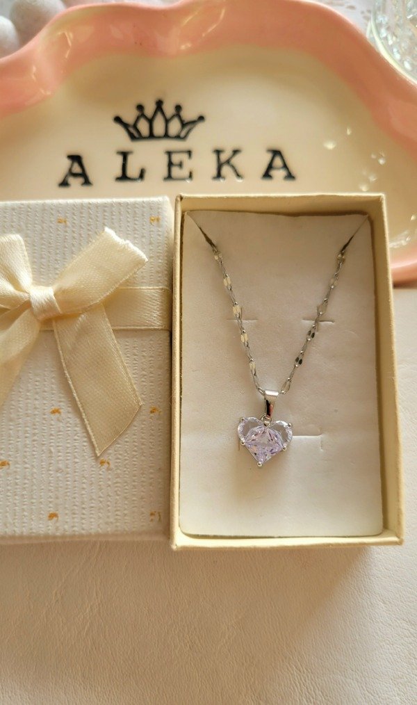 Producto - Collar corazón facetado de acero quirúrgico