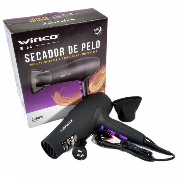 Secador de pelo profesional frío calor 2000w. Winco - Gabytass Accesorios