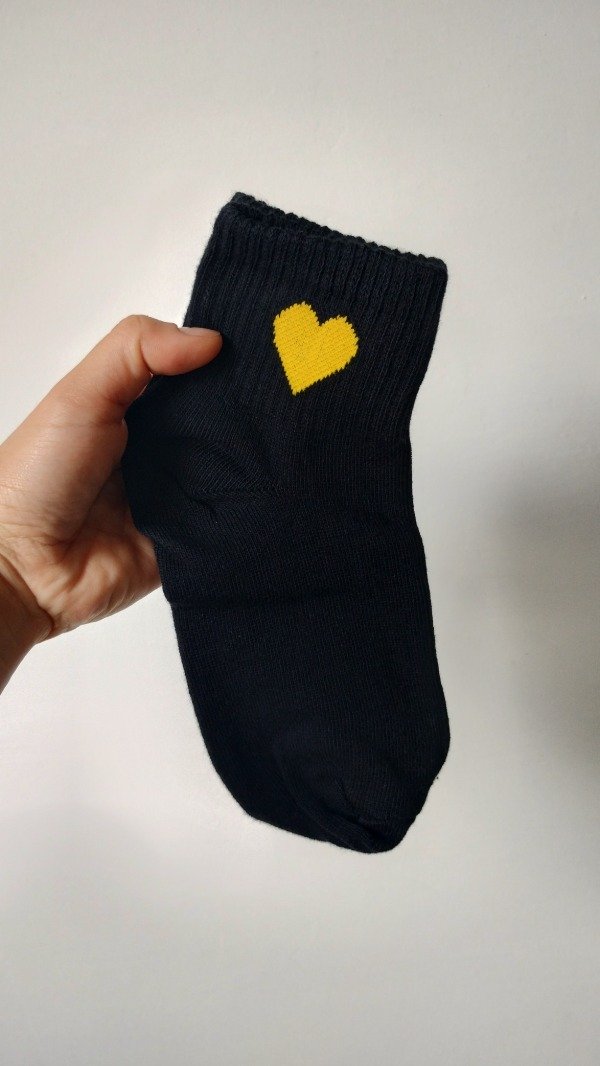 Producto - Soquetes 1/4  corazón amarillo