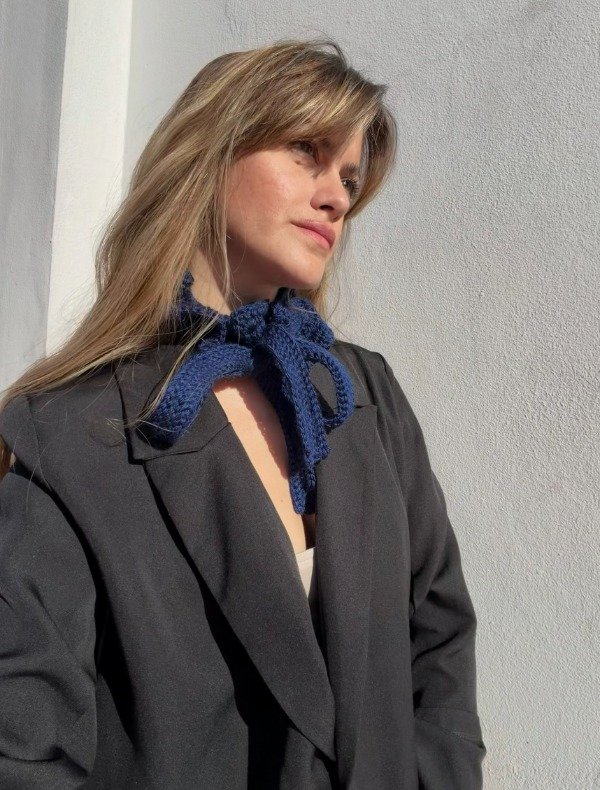 Producto - CUELLO VICTORIANO TEJIDO AZUL