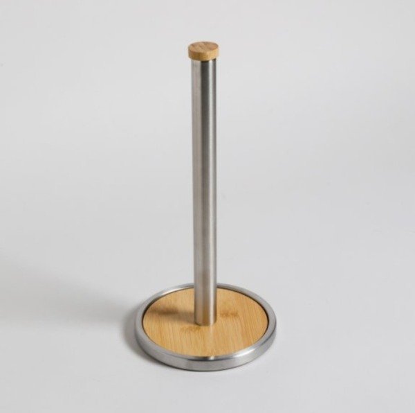 Producto - PORTA ROLLO DE ACERO Y BAMBOO 15,5X33,3 CM