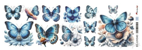 Producto - Láminas Transfer UV MARIPOSAS AZULES