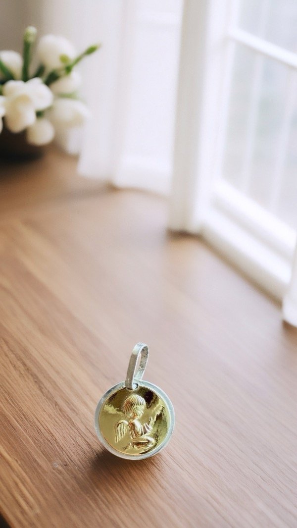 Producto - Angel de la guarda PLATA Y ORO 16x23MM D206