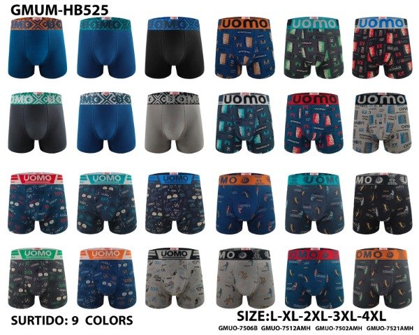 Producto - BOXER UOMO ADULTO TALLE NORMAL ALGODÓN TENSUNG525 (x6)