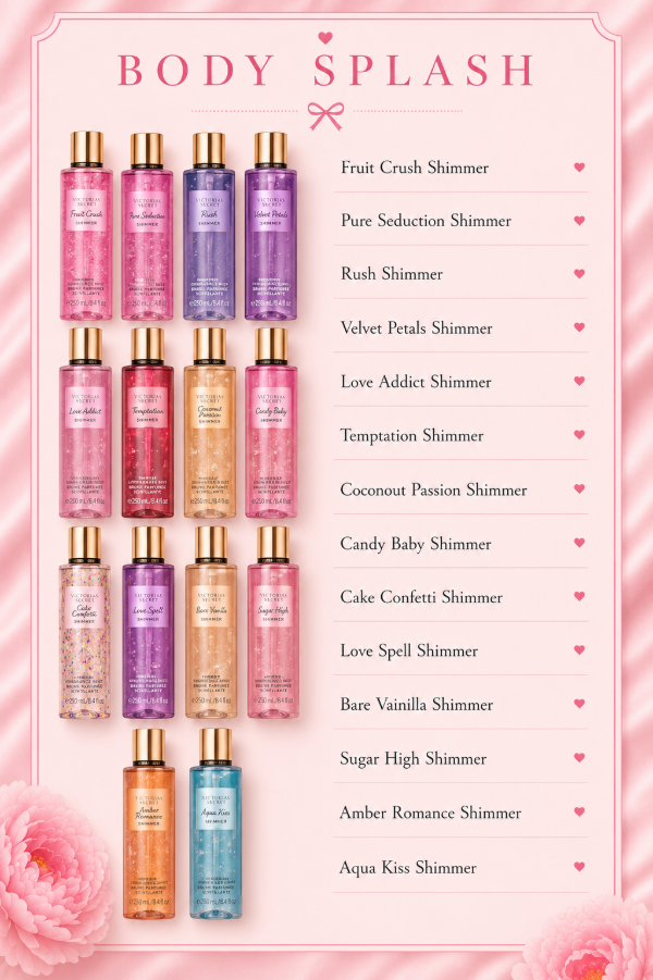 Producto - BODY SPLASH VICTORIA 250 ML CON GLITTER OFERTA LIMITADA - 14 MODELOS - 1