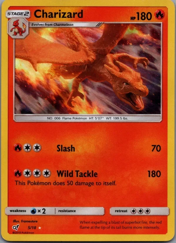 Producto - Charizard 5/18 Detective Pikachu Rare Ultra MP DOBLEZ EN LA ESQUINA