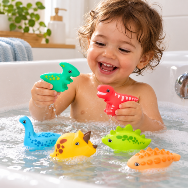 Producto - Set de 6 dinos blandos aptos agua - 0