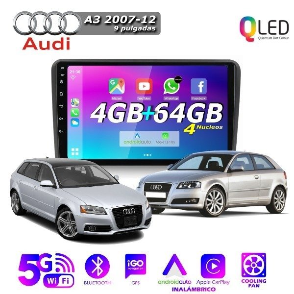 Producto - MULTIMEDIA AUDI A3 2007-12 - 9" CON CAR PLAY Y ANDROID AUTO