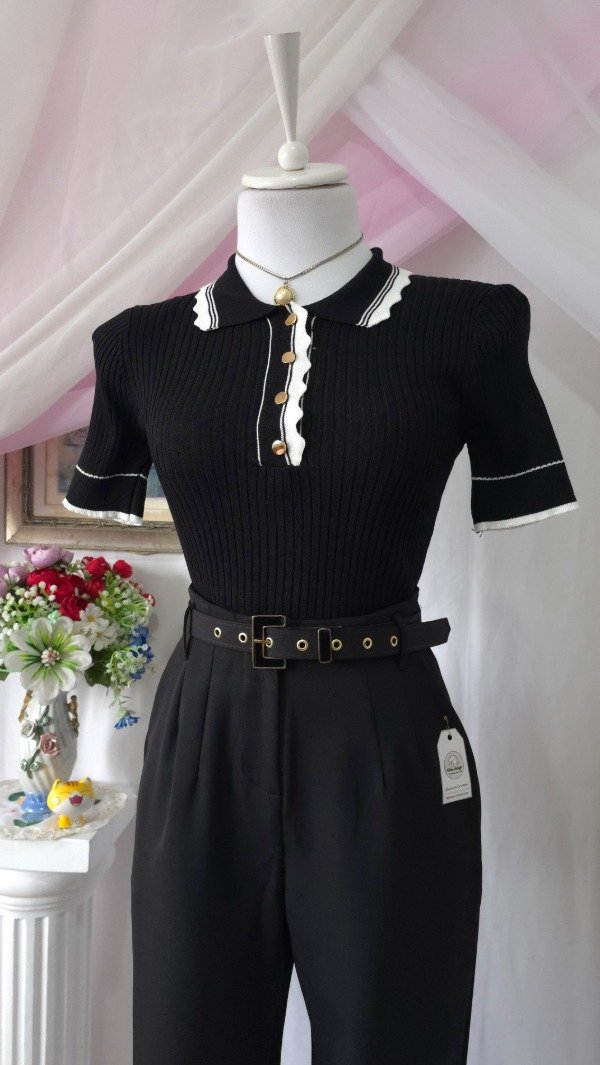 Producto - Remera de Hilo Berenice Negra! IMPORTADA NUEVA