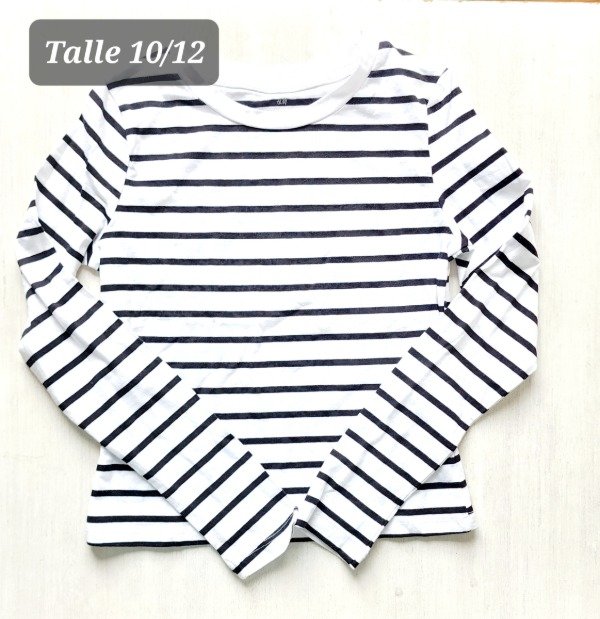 Remera manga larga HyM talle 10/12 rayada