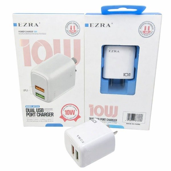 Producto - Cargador Adaptador EZRA de 10W 2.1A Doble Salida USB HC259.