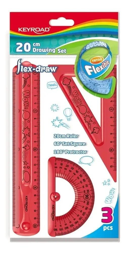 Producto - SET Geometria Flexible Keyroad 20 cm KR971698 Rojo - 1