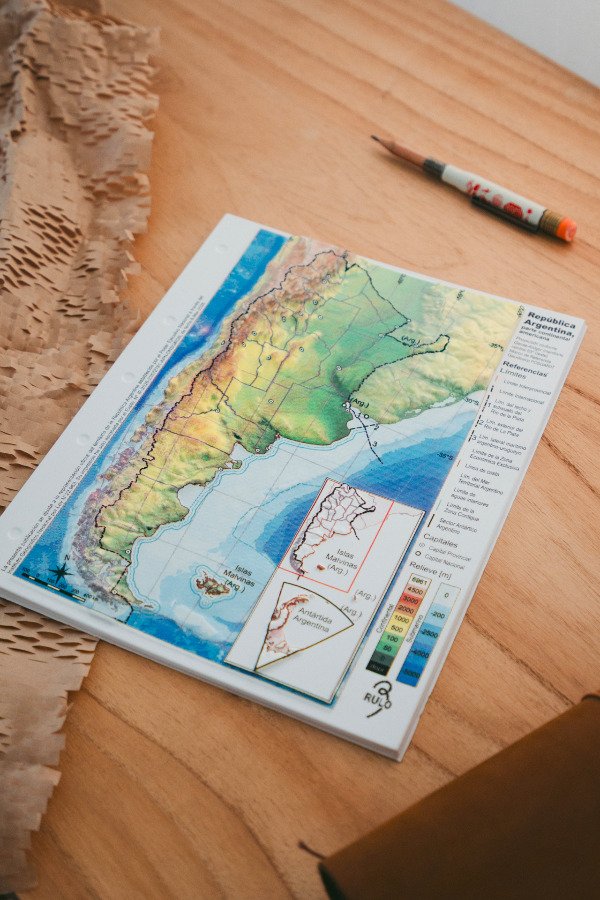 Producto - Argentina 3D 24cm/60cm - Mapa de relieve educativo