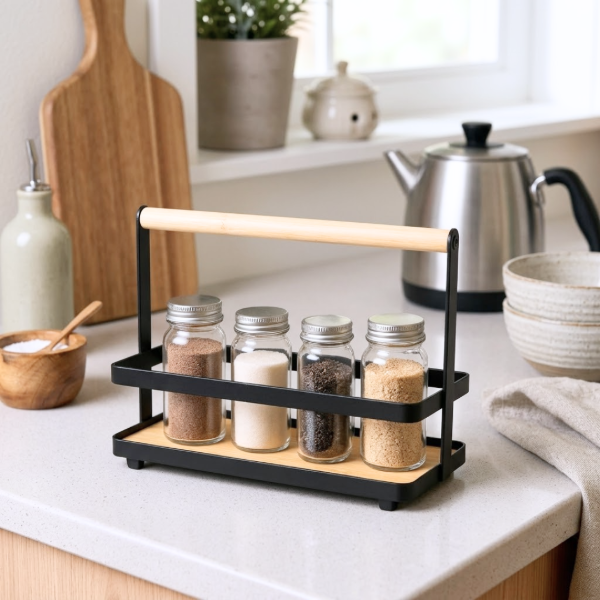 Producto - estante hierro y bambu un piso