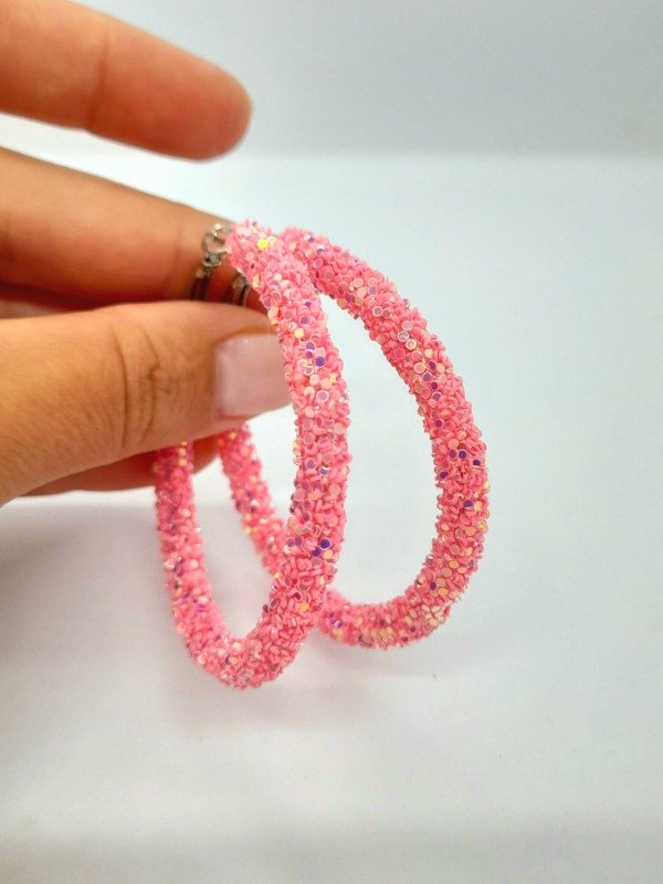 Producto - Argollas con gemas rosas