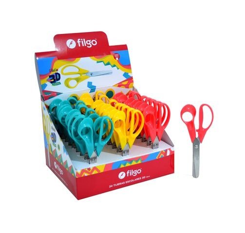 Producto - TIJERA ESCOLAR 12CM PINTO 3D BLISTER X1 FILGO