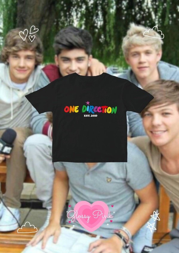 Baby Tee One Direction Rainbow - DTF