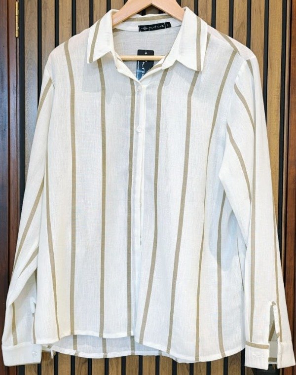 Producto - Camisa rayada beige