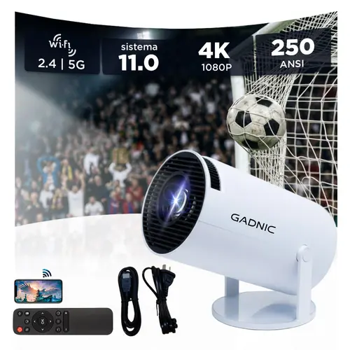 Producto - Mini Proyector 4500 LM Smart Wifi/BT 5.0 -Android 11 -HDMI/USB -control remoto -