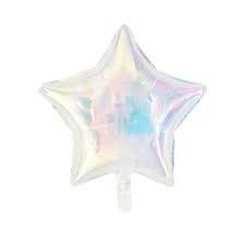 Producto - GLOBO METALIZADO ESTRELLA IRIDISCENTE 18 PULG (45CM) X 1U BLANCO