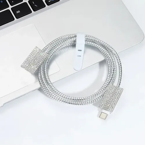 Producto - Protector de cargador 20w strass plateado - 1