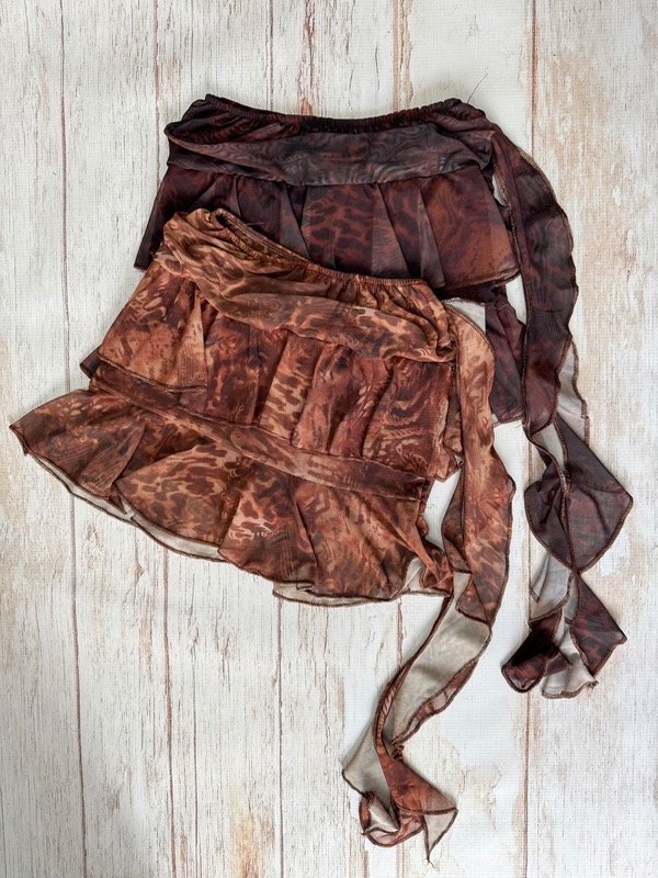 Producto - Skort microtul sublimado volado y lazo