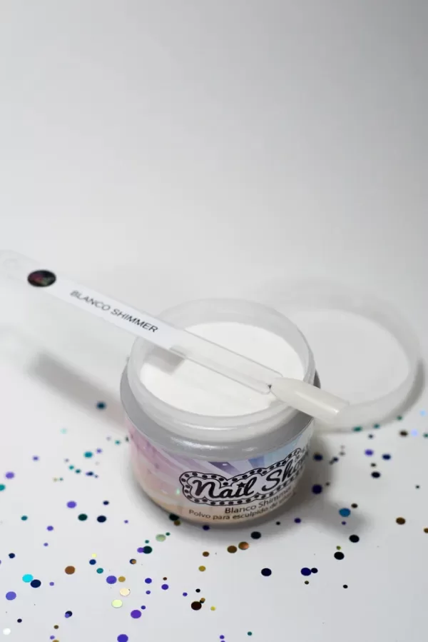 Producto - Polímero Blanco Shimmer de 45 grs - Nail Show