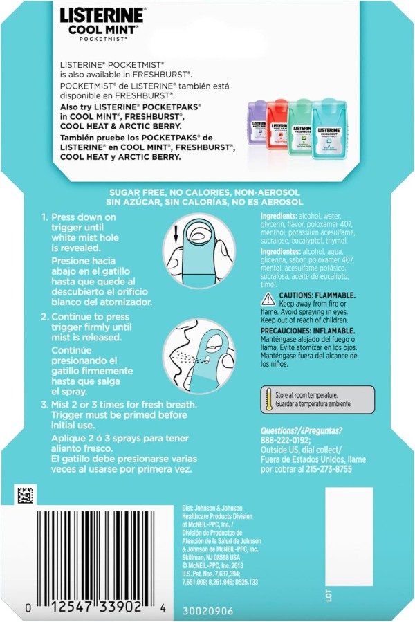 Producto - Listerine Cool Mint Pocketmist 2 x 7.7ml - 7
