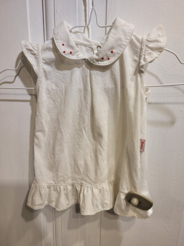 Producto - Vestido CHEEKY blanco algodón Talle 12/18 meses - PRECIO: 11X