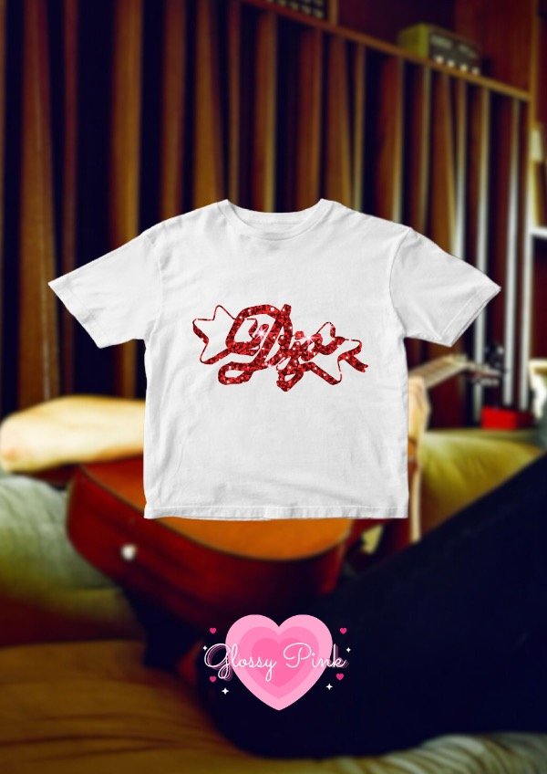 Producto - Baby Tee DJO rojo - VINILO TEXTIL GLITTER