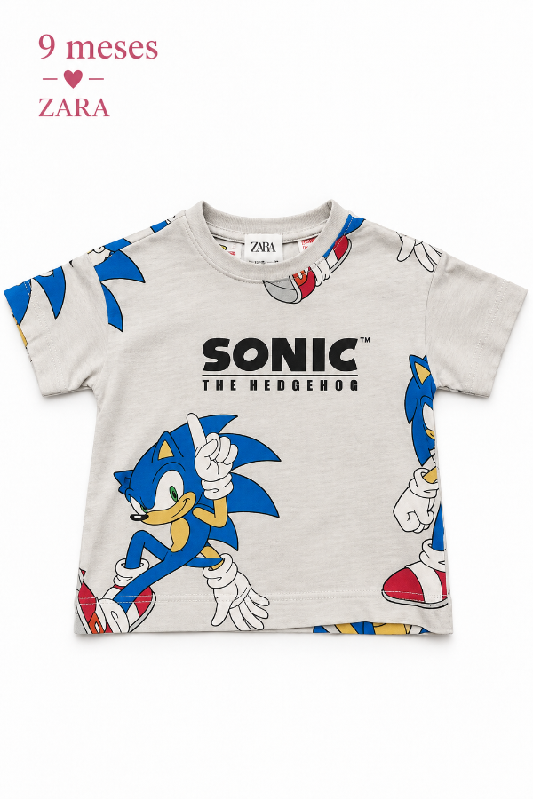 Producto - Remera Manga Corta Sonic Zara 9 Meses - 0