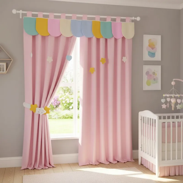Producto - Cortinas Infantiles Almohadalandia - Modelo Pastel (1.60m)