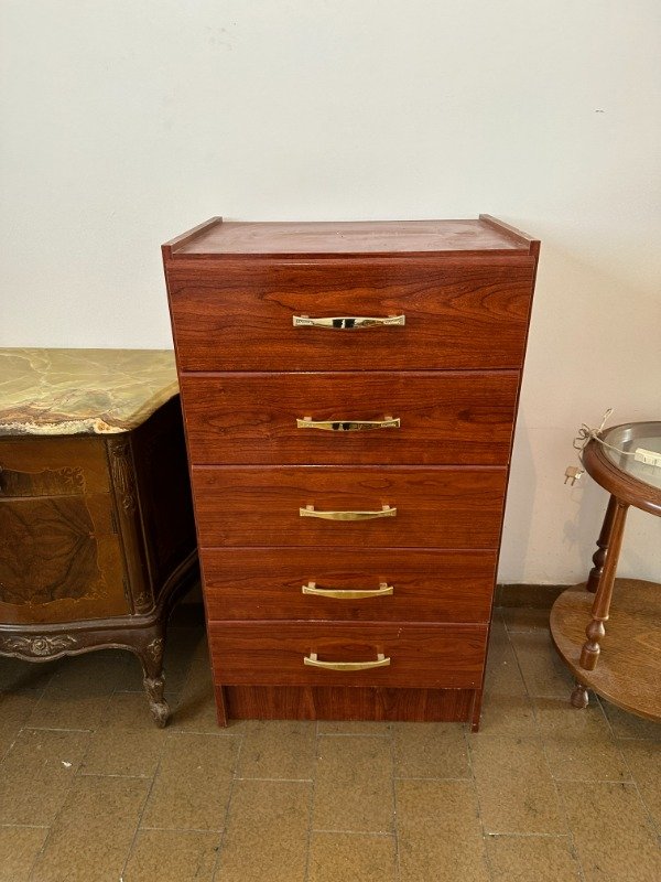 Producto - CHIFFONIER CAJONERA VERTICAL PROVENZAL CON MARMOL ROTO 104x51x141 #11936