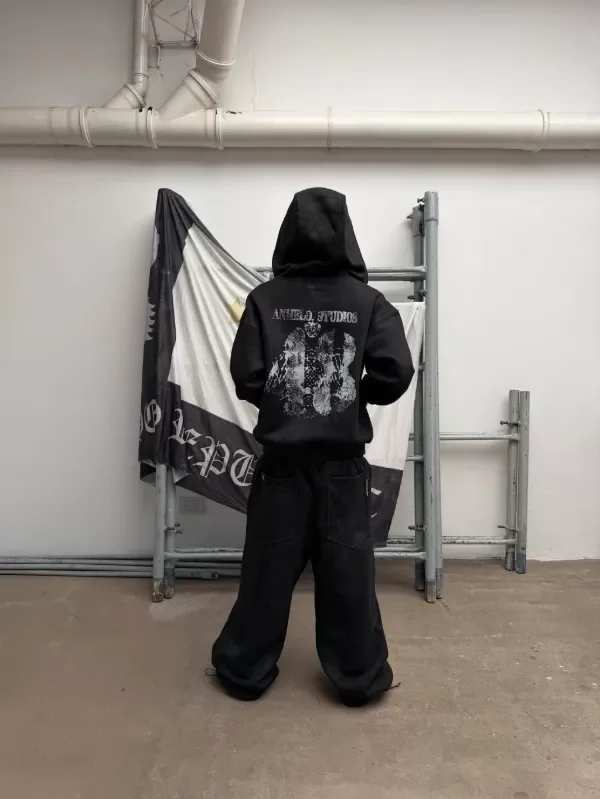 Producto - STAINED ZIP HOODIE BLACK - 3