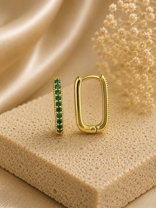 Producto - Argollas Strass Verde B.D.