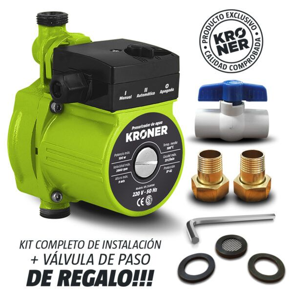 Producto - H39 Bomba Presurizadora para 2 baños Elevadora 9 mt. 23 l/m c/válvula