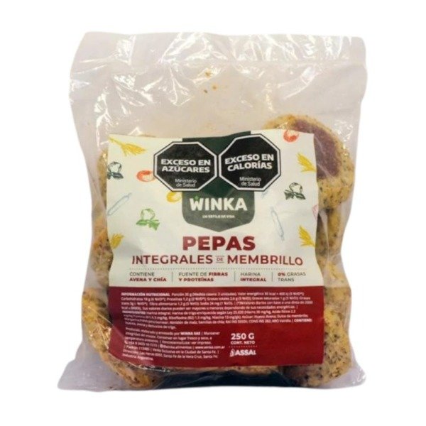 Producto - PEPAS INTEGRALES DE MEMBRILLO WINKA x 250 gr