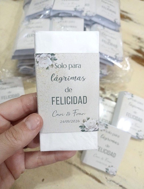 Producto - Porta Pañuelos lagrimas de felicidad bodas 15 años eventos x50u