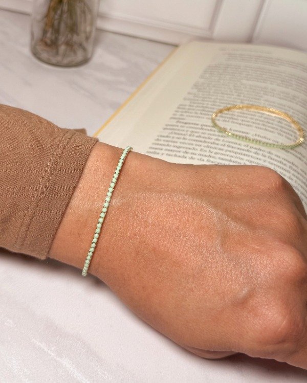 Producto - Pulsera elástica strass esmeralda
