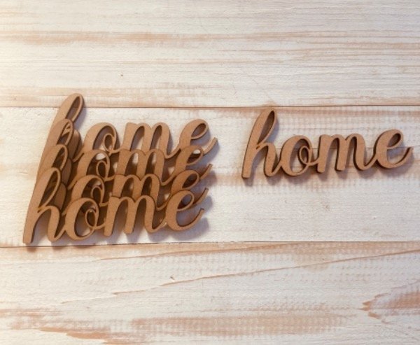 Producto - Palabra home cursiva de 5 x 12 cm