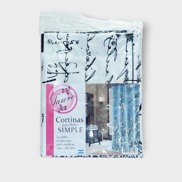 Producto - Cortina de Baño Simple Tauro Letras Negro