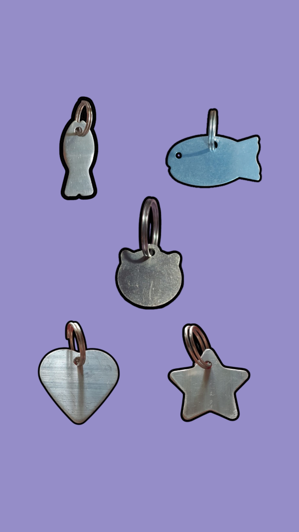 Producto - Chapitas Id c/ Formas animadas de Acero