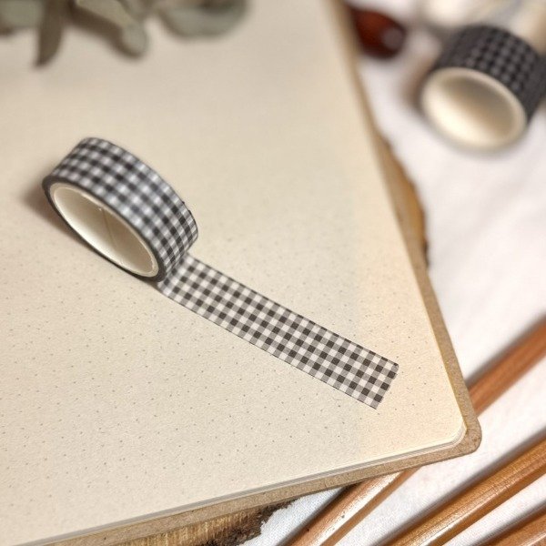 Producto - Washi Tape - Cuadritos BN 1.5cm