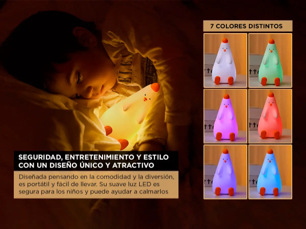 Producto - Lámpara Infantil De Pollito Heihei Luz De Colores -Gadnic (Luzeme32) - 1