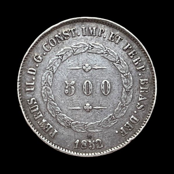 Producto - Imperio de Brasil (1852) 500 Reis. Plata - KM#458