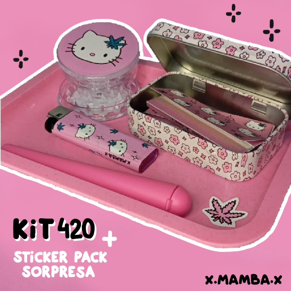 Producto - KIT420 BANDEJA Kitty Cute-High + STICKER PACK